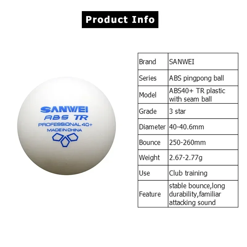 SANWEI-ABS TR 3 estrelas bolas - Table Tennis Olympics avaliação e preço